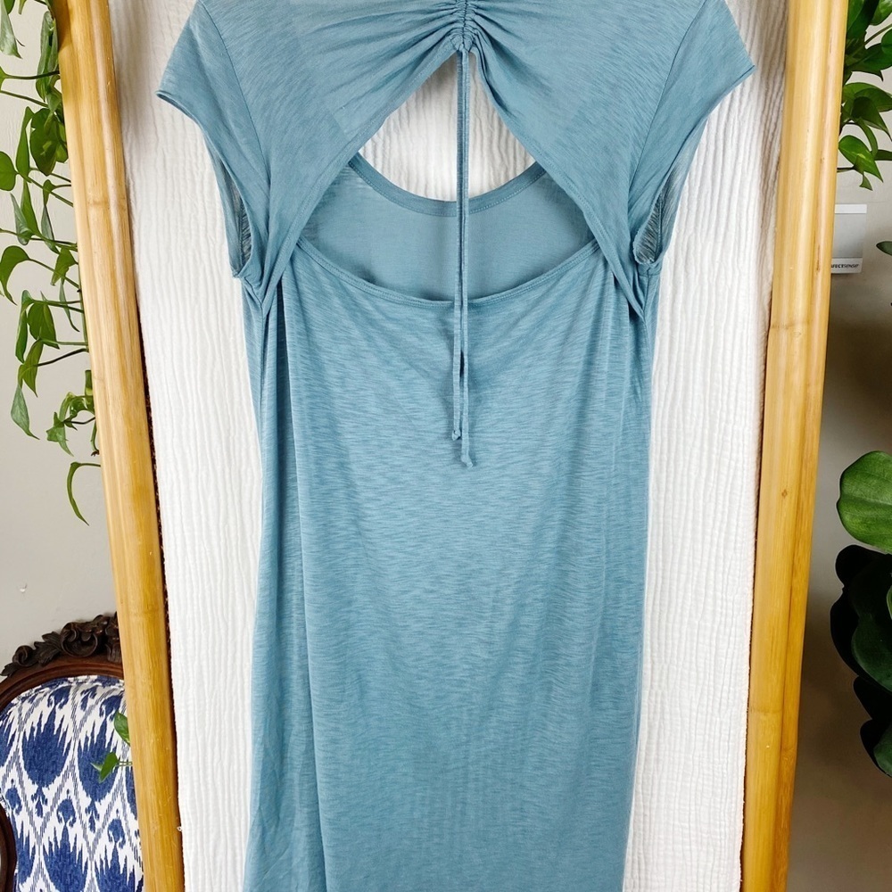 LA MADE COTTON TEE DRESS OPEN DRAWSTRING BACK - Picture 5 of 8